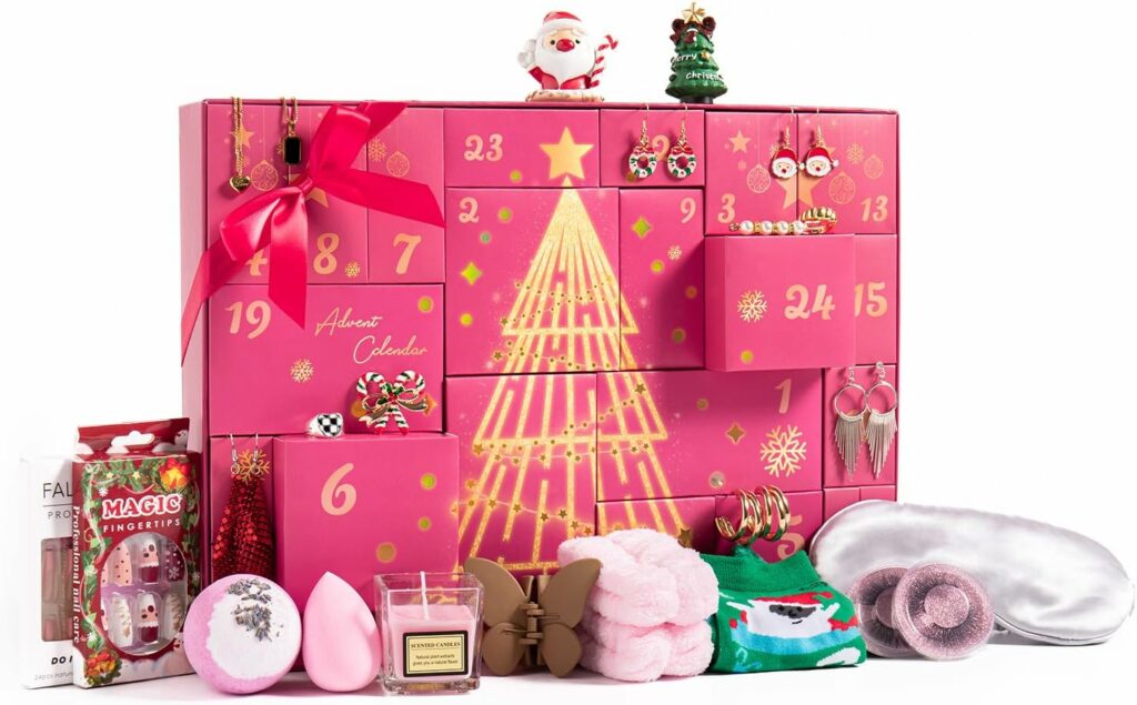 MH MYLUNE HOME Advent Calendar 2023-24, 24 pieces Beauty Fashion and Jewelry Countdown Gifts Holiday, Xmas Surprise Gift Set for Women MH MYLUNE HOME Advent Calendar 2023-24, 24 pieces Beauty Fashion and Jewelry Countdown Gifts Holiday, Xmas Surprise Gift Set for Women