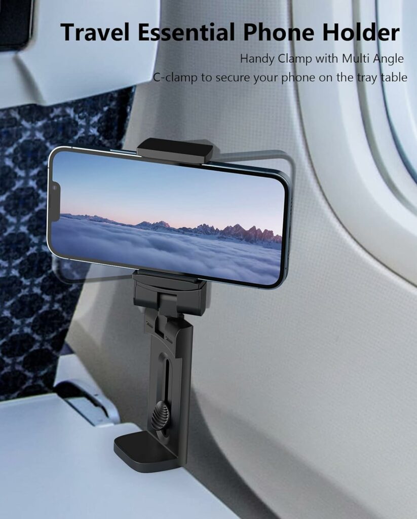 MiiKARE 2 Pack Airplane Travel Essentials Phone Holder/ Stand (Black+Pink), Universal Handsfree Phone Mount for Flying with 360 Degree Rotation, Travel Must Haves Accessory MiiKARE 2 Pack Airplane Travel Essentials Phone Holder/ Stand (Black+Pink), Universal Handsfree Phone Mount for Flying with 360 Degree Rotation, Travel Must Haves Accessory