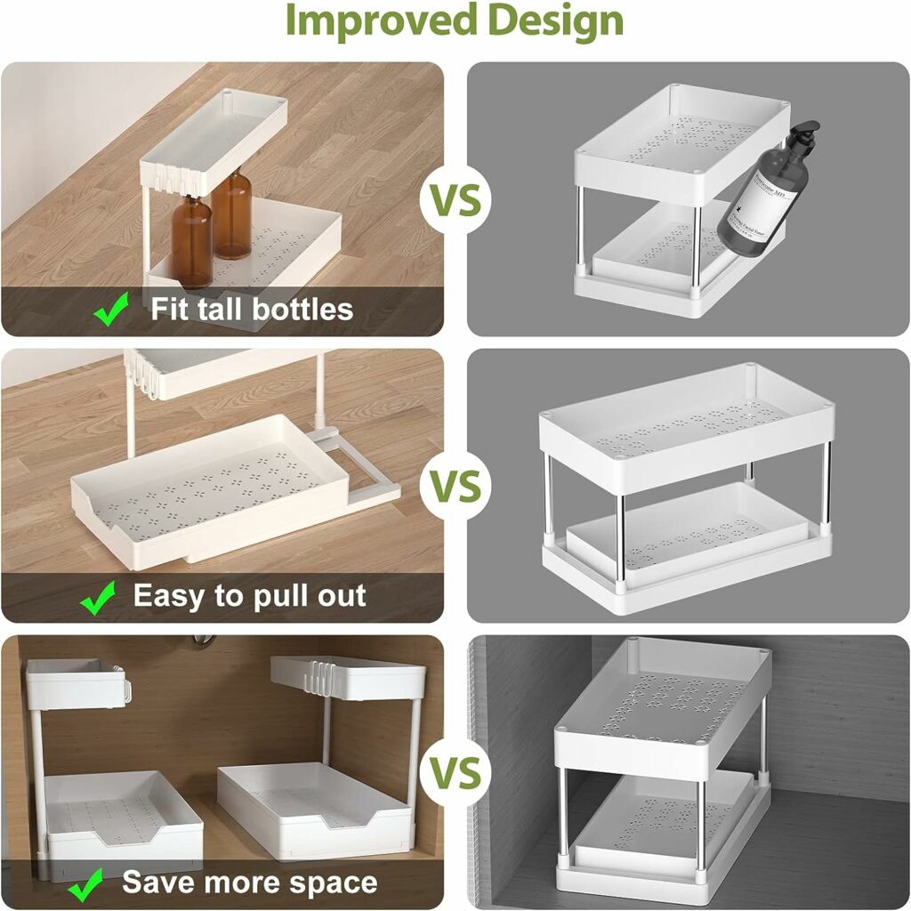 Minimalist Studio Under Sink Organizers and Storage 2 Pack L-Shape Kitchen Bathroom Organization, 2-Tier Sliding Storage Under Bathroom Kitchen Sink Cabinet Organizer Shelf Pull Out with Drawer(White) Minimalist Studio Under Sink Organizers and Storage 2 Pack L-Shape Kitchen Bathroom Organization, 2-Tier Sliding Storage Under Bathroom Kitchen Sink Cabinet Organizer Shelf Pull Out with Drawer(White)