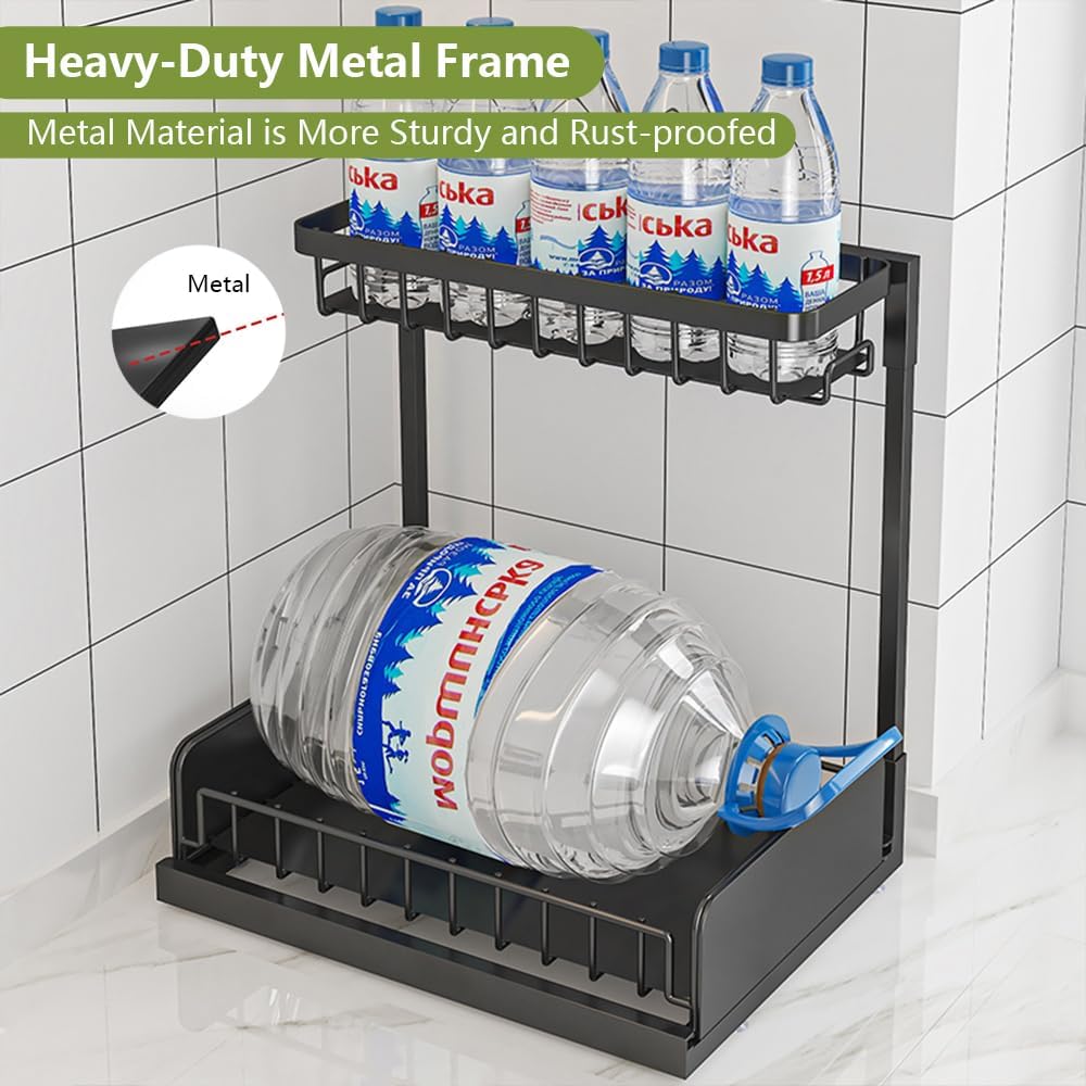 Minimalist Studio Under Sink Organizers and Storage 2 Pack L-Shape Kitchen Bathroom Organization, 2-Tier Sliding Storage Under Bathroom Kitchen Sink Cabinet Organizer Shelf Pull Out with Drawer(White) Minimalist Studio Under Sink Organizers and Storage 2 Pack L-Shape Kitchen Bathroom Organization, 2-Tier Sliding Storage Under Bathroom Kitchen Sink Cabinet Organizer Shelf Pull Out with Drawer(White)