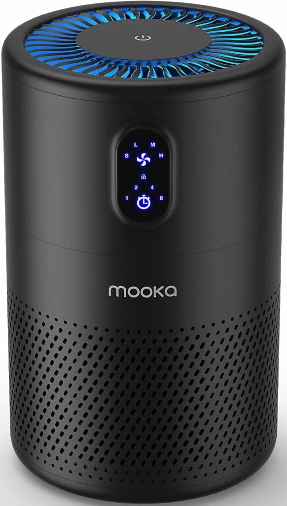MOOKA Air Purifiers for Home Large Room up to 1076ft², H13 True HEPA Air Filter Cleaner, Odor Eliminator, Remove Smoke Dust Pollen Pet Dander, Night Light(Available for California) MOOKA Air Purifiers for Home Large Room up to 1076ft², H13 True HEPA Air Filter Cleaner, Odor Eliminator, Remove Smoke Dust Pollen Pet Dander, Night Light(Available for California)