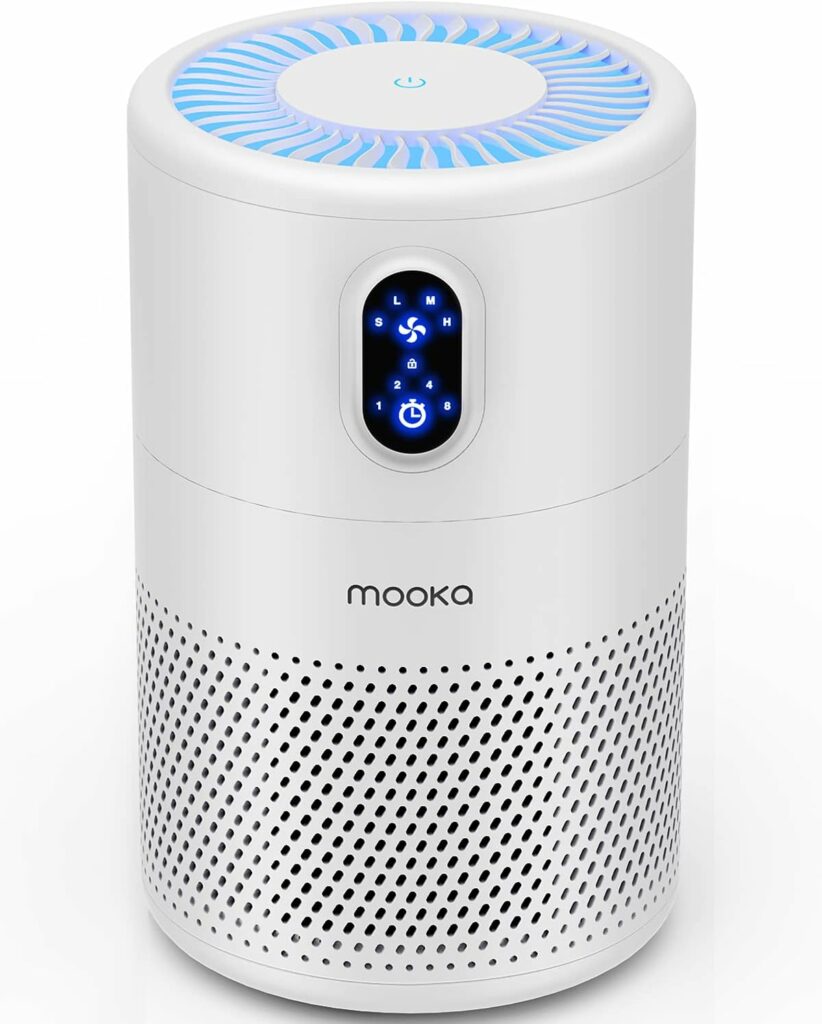 MOOKA Air Purifiers for Home Large Room up to 1076ft², H13 True HEPA Air Filter Cleaner, Odor Eliminator, Remove Smoke Dust Pollen Pet Dander, Night Light(Available for California) MOOKA Air Purifiers for Home Large Room up to 1076ft², H13 True HEPA Air Filter Cleaner, Odor Eliminator, Remove Smoke Dust Pollen Pet Dander, Night Light(Available for California)