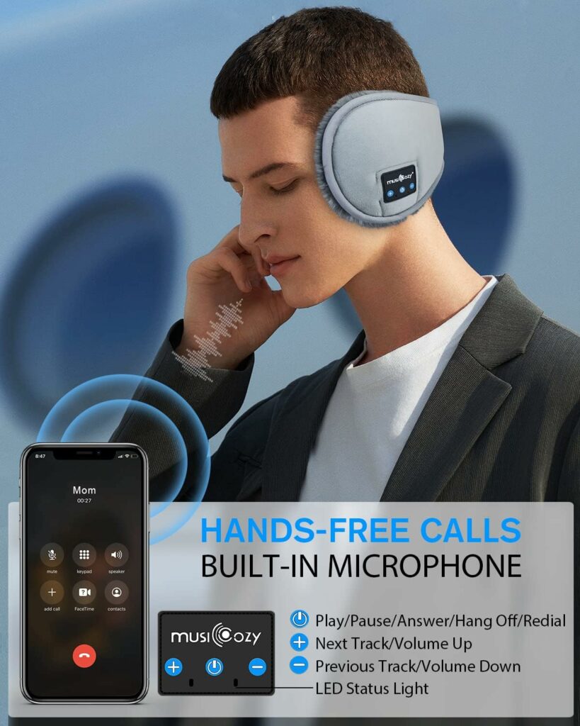 MUSICOZY Bluetooth Ear Muffs for Winter Women Men Kids Girls, Ear Warmers Wireless EarMuffs Headphones, Built-in HD Speakers and Microphone with Carry Bag for Biking Running Cool Tech Gadgets Gifts : Clothing, Shoes  Jewelry MUSICOZY Bluetooth Ear Muffs for Winter Women Men Kids Girls, Ear Warmers Wireless EarMuffs Headphones, Built-in HD Speakers and Microphone with Carry Bag for Biking Running Cool Tech Gadgets Gifts : Clothing, Shoes  Jewelry