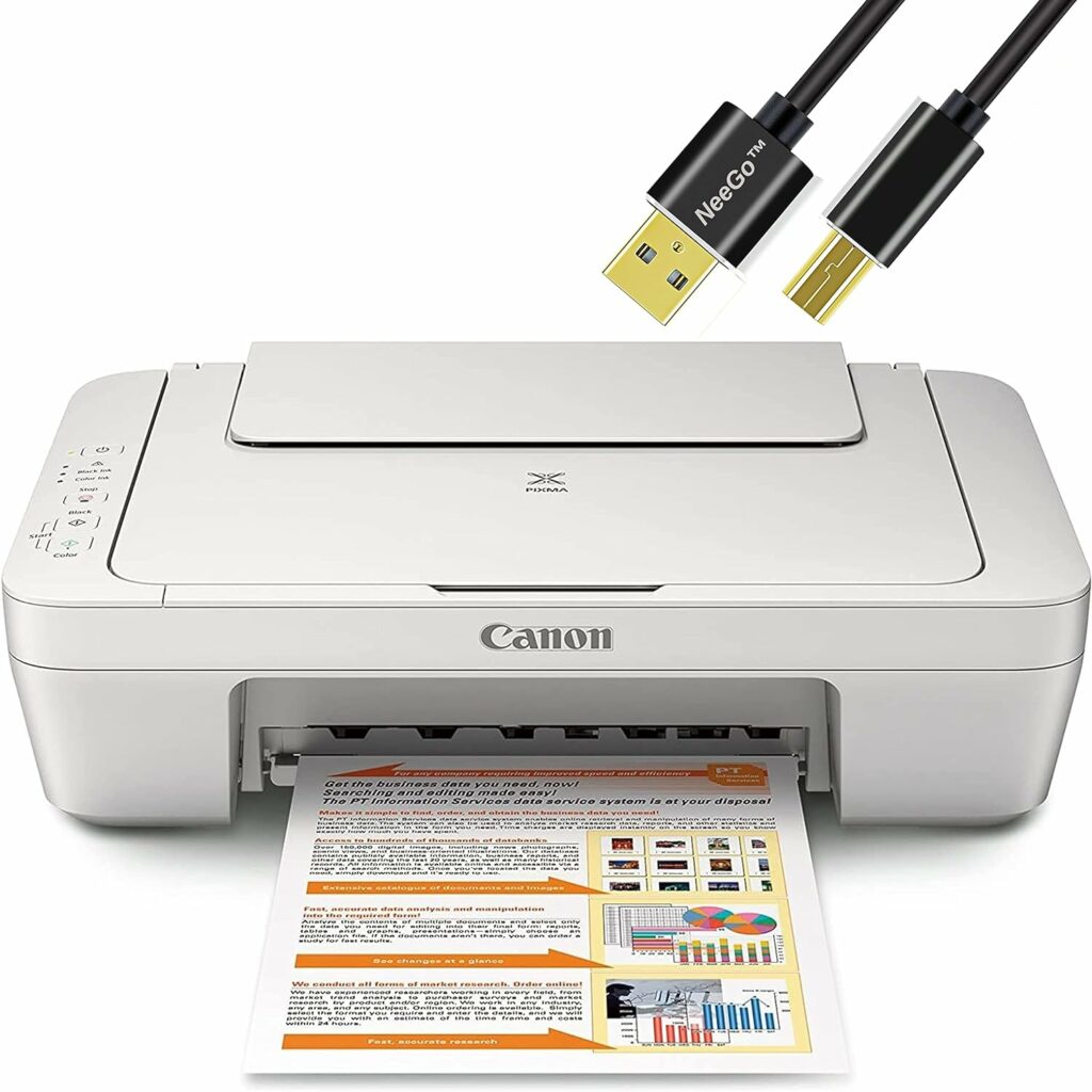 NeeGo Canon PIXMA MG Series All-in-One Color Inkjet Printer, 3-in-1 Print, Scan, and Copy or Home Business Office, Up to 4800 x 600 Resolution, Auto Scan Mode, with 6 ft Cable NeeGo Canon PIXMA MG Series All-in-One Color Inkjet Printer, 3-in-1 Print, Scan, and Copy or Home Business Office, Up to 4800 x 600 Resolution, Auto Scan Mode, with 6 ft Cable
