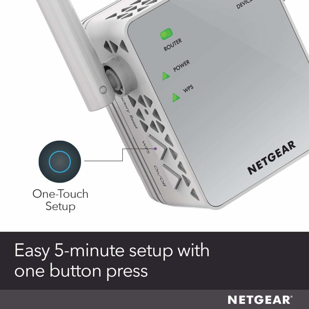 NETGEAR Wi-Fi Range Extender EX3700 - Coverage Up to 1000 Sq Ft and 15 Devices with AC750 Dual Band Wireless Signal Booster  Repeater (Up to 750Mbps Speed), and Compact Wall Plug Design NETGEAR Wi-Fi Range Extender EX3700 - Coverage Up to 1000 Sq Ft and 15 Devices with AC750 Dual Band Wireless Signal Booster  Repeater (Up to 750Mbps Speed), and Compact Wall Plug Design