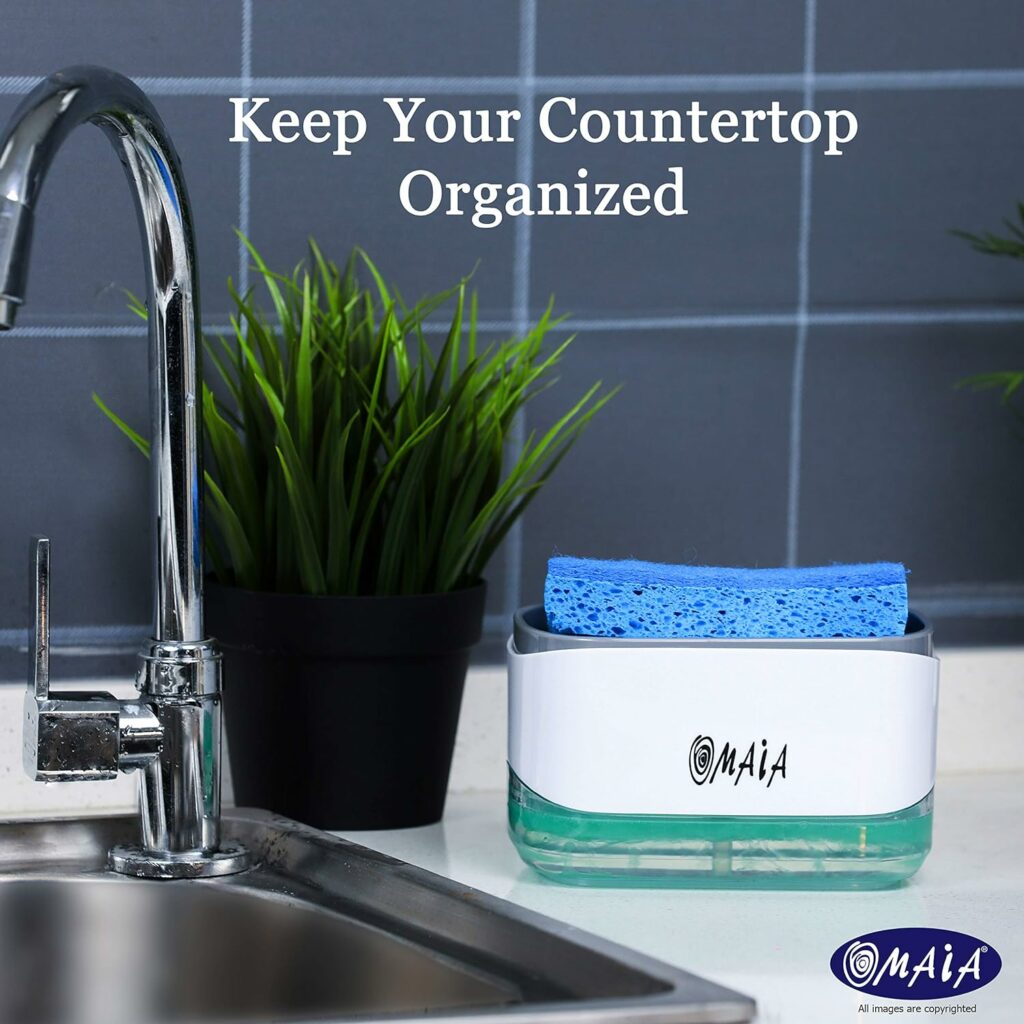 OMAIA 2-in-1 Dish Soap Dispenser with Sponge Holder - dishwashing Liquid Dispenser for Kitchen - Smart Kitchen Gadgets 2023 - Sink Countertop Organizer for Kitchen Sink… OMAIA 2-in-1 Dish Soap Dispenser with Sponge Holder - dishwashing Liquid Dispenser for Kitchen - Smart Kitchen Gadgets 2023 - Sink Countertop Organizer for Kitchen Sink…