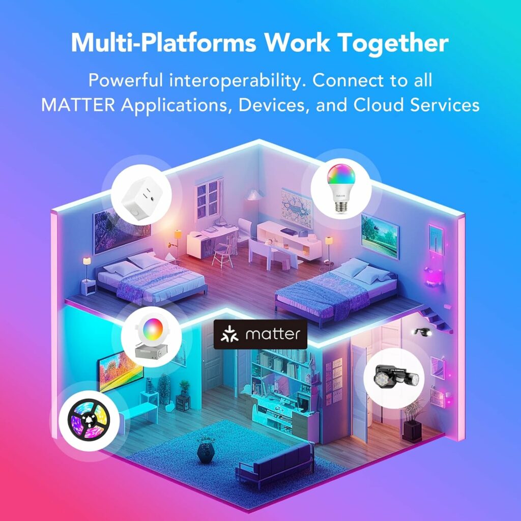 OREiN Matter Smart Light Bulbs Reliable WiFi Light Bulb with Matter A19 E26 LED Color Changing Light Bulbs 60W Equi 800LM CRI90 Work with Alexa/Google Home/Apple Home/SmartThings/Siri 4Pack OREiN Matter Smart Light Bulbs Reliable WiFi Light Bulb with Matter A19 E26 LED Color Changing Light Bulbs 60W Equi 800LM CRI90 Work with Alexa/Google Home/Apple Home/SmartThings/Siri 4Pack