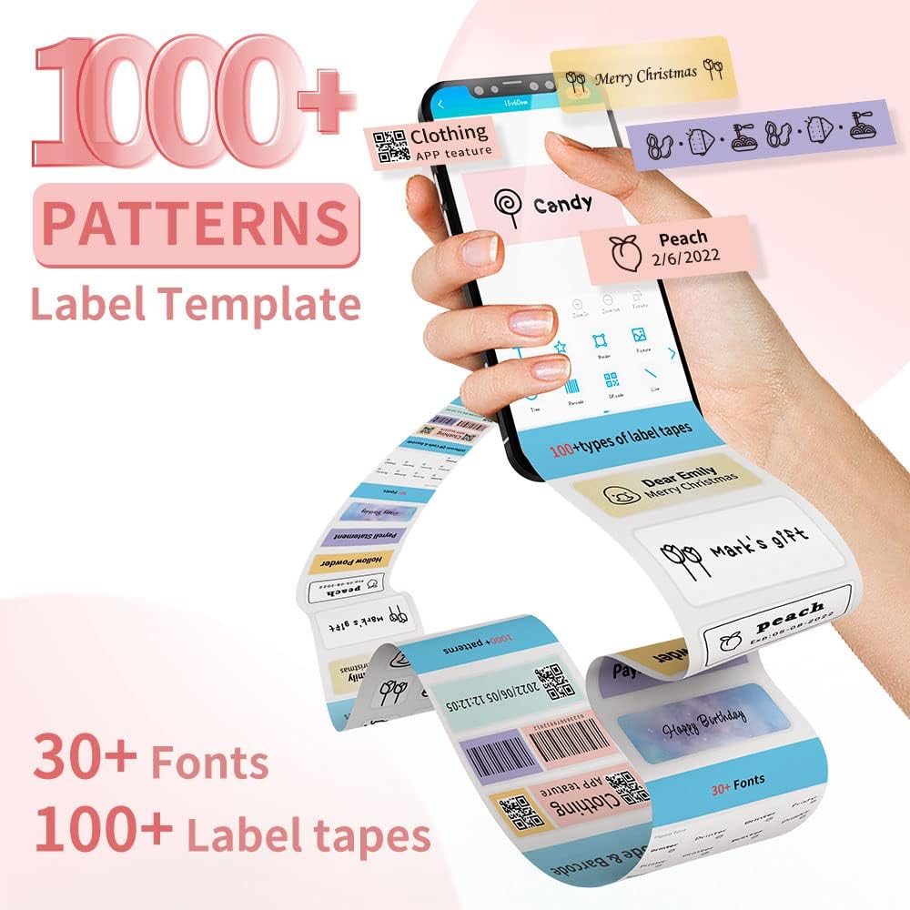 Phomemo D30 Label Makers Machine with Tape - Portable Bluetooth Mini Sticker Thermal Printer Handheld Rechargeable, Easy to Use for Office Home Organization, Rich Icon Font Multiple Templates Phomemo D30 Label Makers Machine with Tape - Portable Bluetooth Mini Sticker Thermal Printer Handheld Rechargeable, Easy to Use for Office Home Organization, Rich Icon Font Multiple Templates