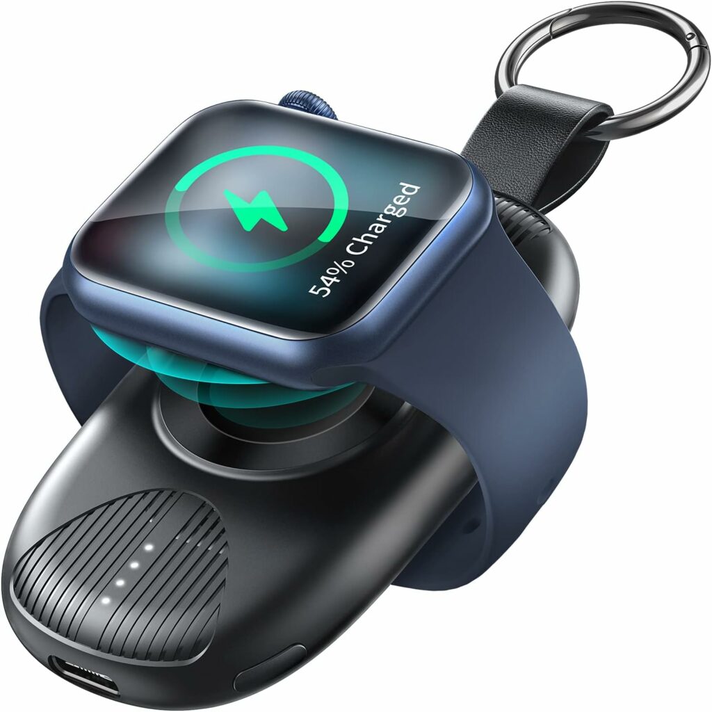 Portable Charger for Apple Watch, 1000mAh Magnetic Keychain Wireless Power Bank Watch Charger for iWatch with 4 LED Indicators, Apple Watch Accessories Compatible for All Apple Watch Series Portable Charger for Apple Watch, 1000mAh Magnetic Keychain Wireless Power Bank Watch Charger for iWatch with 4 LED Indicators, Apple Watch Accessories Compatible for All Apple Watch Series