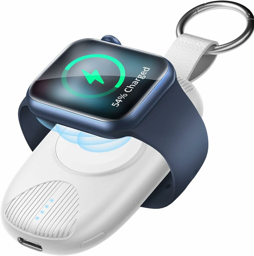 Portable Charger for Apple Watch, 1000mAh Magnetic Keychain Wireless Power Bank Watch Charger for iWatch with 4 LED Indicators, Apple Watch Accessories Compatible for All Apple Watch Series Portable Charger for Apple Watch, 1000mAh Magnetic Keychain Wireless Power Bank Watch Charger for iWatch with 4 LED Indicators, Apple Watch Accessories Compatible for All Apple Watch Series
