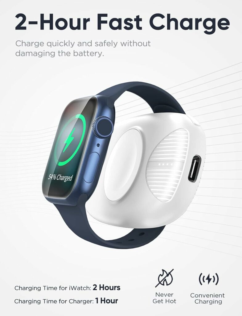Portable Charger for Apple Watch, 1000mAh Magnetic Keychain Wireless Power Bank Watch Charger for iWatch with 4 LED Indicators, Apple Watch Accessories Compatible for All Apple Watch Series Portable Charger for Apple Watch, 1000mAh Magnetic Keychain Wireless Power Bank Watch Charger for iWatch with 4 LED Indicators, Apple Watch Accessories Compatible for All Apple Watch Series
