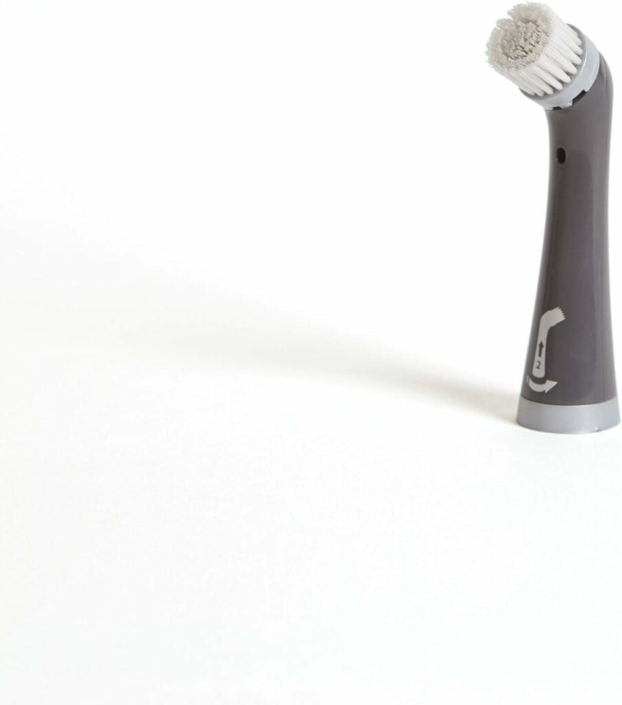 Rubbermaid Reveal Cordless Battery Power Scrubber, Gray/Red, Multi-Purpose Scrub Brush Cleaner for Grout/Tile/Bathroom/Shower/Bathtub, Water Resistant, Lightweight, Ergonomic Grip (1839685)