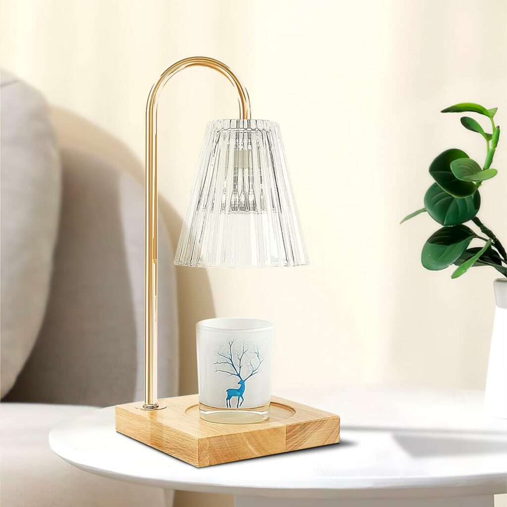 SESIIduo Candle Warmer Lamp, Timer  Dimmable for Jar Candles, Melter Electric Scented Candle Electric Melter Light with 2 Bulbs, Home Decor and Gift for Mother, Her, Wedding-Glass Wood SESIIduo Candle Warmer Lamp, Timer  Dimmable for Jar Candles, Melter Electric Scented Candle Electric Melter Light with 2 Bulbs, Home Decor and Gift for Mother, Her, Wedding-Glass Wood