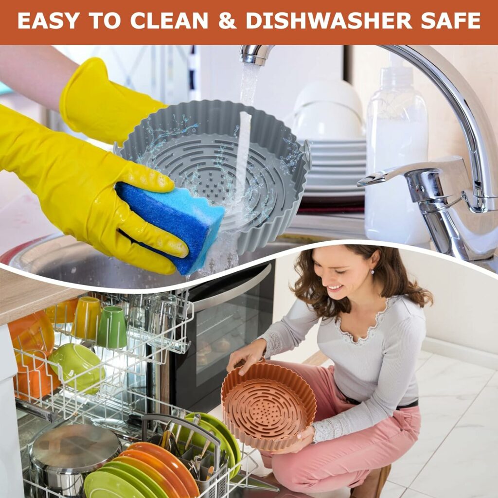 Silicone Air Fryer Basket Liners Square - 2Pcs Reusable Air Fryer Silicone Pots for Food Safe Air fryers Oven Accessories(8.1 Inch) Silicone Air Fryer Basket Liners Square - 2Pcs Reusable Air Fryer Silicone Pots for Food Safe Air fryers Oven Accessories(8.1 Inch)