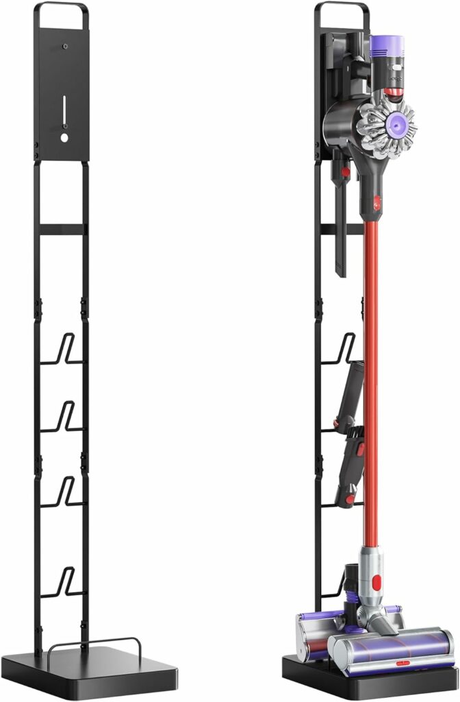 SZXIMU Vacuum Stand for Dyson V15 V12 V11 V10 V8 V7 V6, Handheld Cordless Vacuum Stand for Dyson, Stable Metal Storage Bracket Stand Holder, Cordless Vacuum Cleaners  Accessories