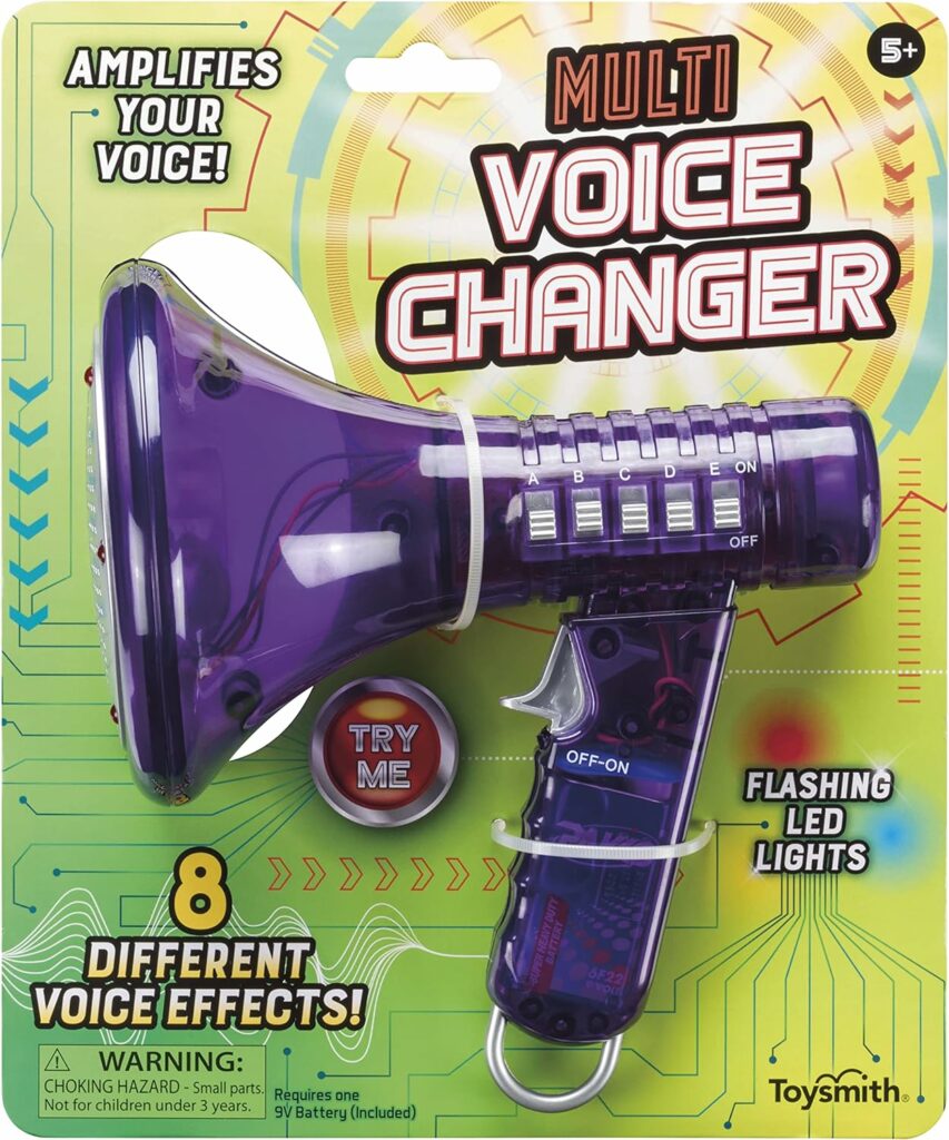 Toysmith Tech Gear Multi Voice Changer, Amplifies Voice With 8 Different Voice Effects, For Boys  Girls Ages 5+, Colors vary Toysmith Tech Gear Multi Voice Changer, Amplifies Voice With 8 Different Voice Effects, For Boys  Girls Ages 5+, Colors vary