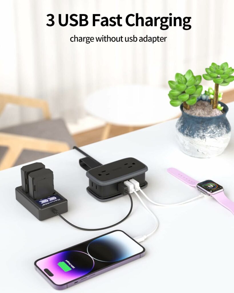 Travel Power Strip with USB Ports, NTONPOWER 4ft Flat Plug Wrapped Around Short Extension Cord with 4 Outlets 3 USB Ports, Compact for Cruise Travel Essential Hotel Home Office, Black Travel Power Strip with USB Ports, NTONPOWER 4ft Flat Plug Wrapped Around Short Extension Cord with 4 Outlets 3 USB Ports, Compact for Cruise Travel Essential Hotel Home Office, Black
