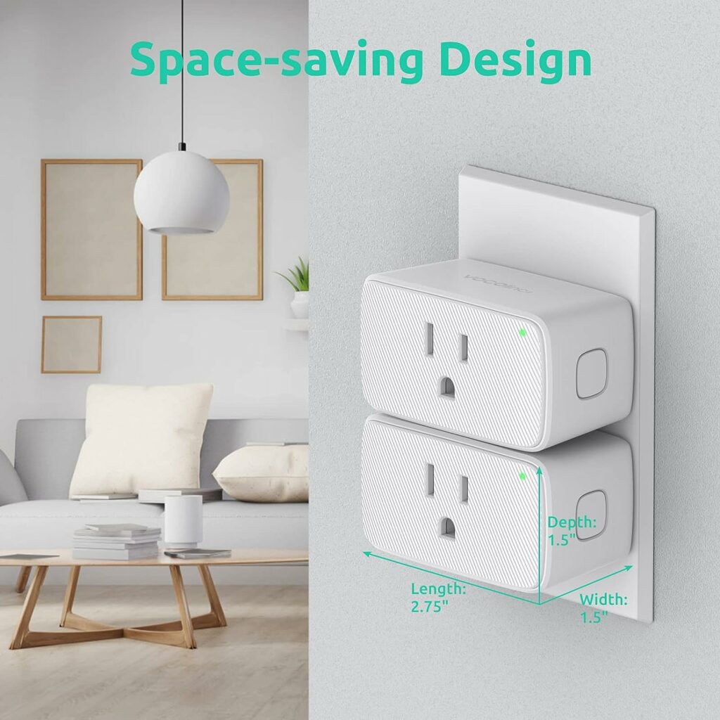 VOCOlinc Homekit Smart Plug Works with Alexa, Apple Home, Google Assistant, WiFi Smart Plug That Work with Alexa, Electrical Timer Outlet Support Siri, No Hub Required, 15A, 2.4GHz, 110~120V (4 pcak) VOCOlinc Homekit Smart Plug Works with Alexa, Apple Home, Google Assistant, WiFi Smart Plug That Work with Alexa, Electrical Timer Outlet Support Siri, No Hub Required, 15A, 2.4GHz, 110~120V (4 pcak)