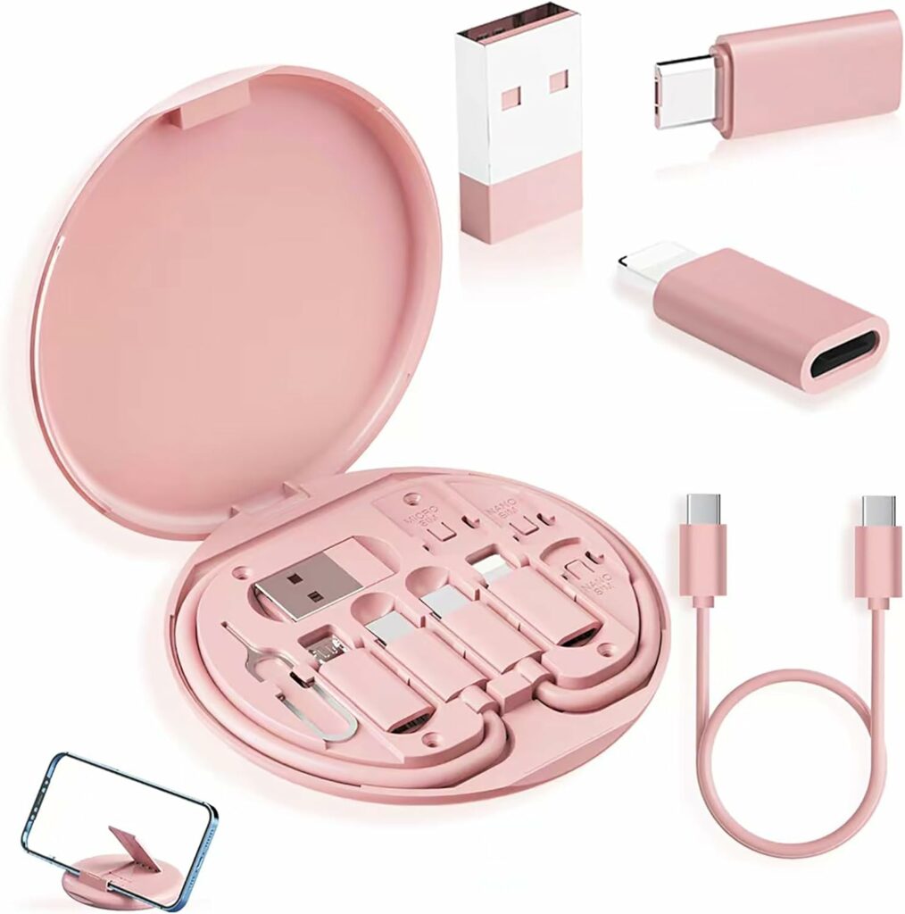 YANZIE USB Adapter, Micro USB Charging Cable with USB C Lighting Adapter, Lighting to USB C Adapter, Multi Charging Cable Storage Box Contains SIM Card Holder YANZIE USB Adapter, Micro USB Charging Cable with USB C Lighting Adapter, Lighting to USB C Adapter, Multi Charging Cable Storage Box Contains SIM Card Holder
